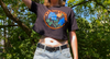 2025 Black Butterfly Crop Top