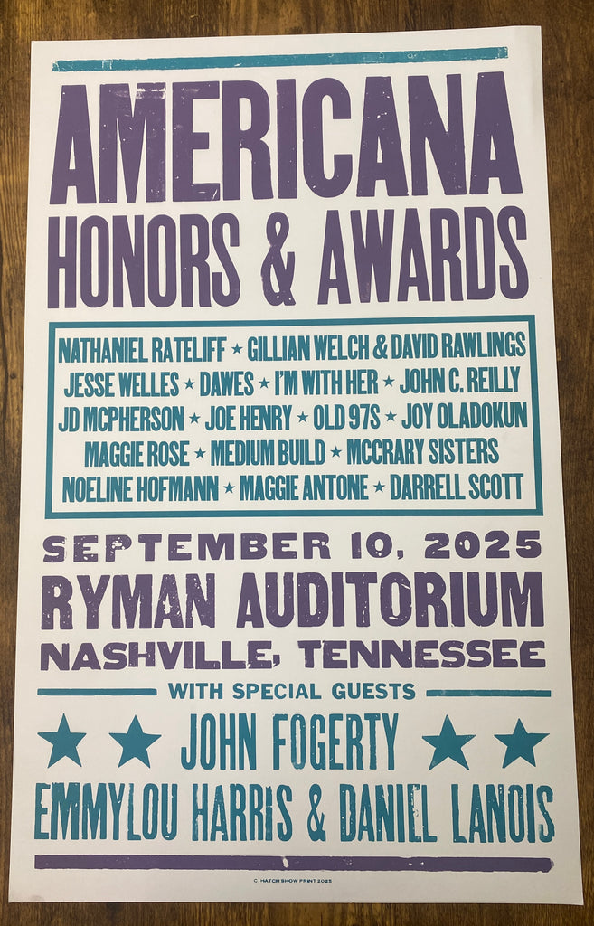 2025 Hatch Show Americana Music Honors & Awards Poster