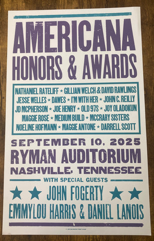 2025 Hatch Show Americana Music Honors & Awards Poster