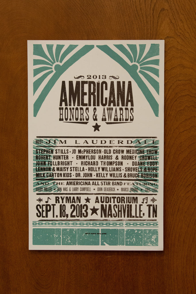 2013 Americana Honors & Awards Poster