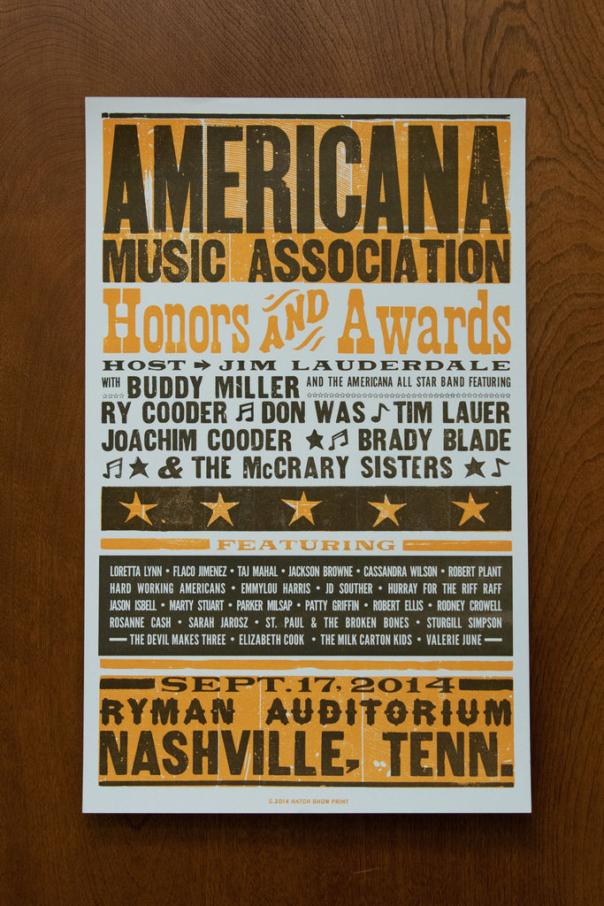 2014 Americana Honors & Awards Poster