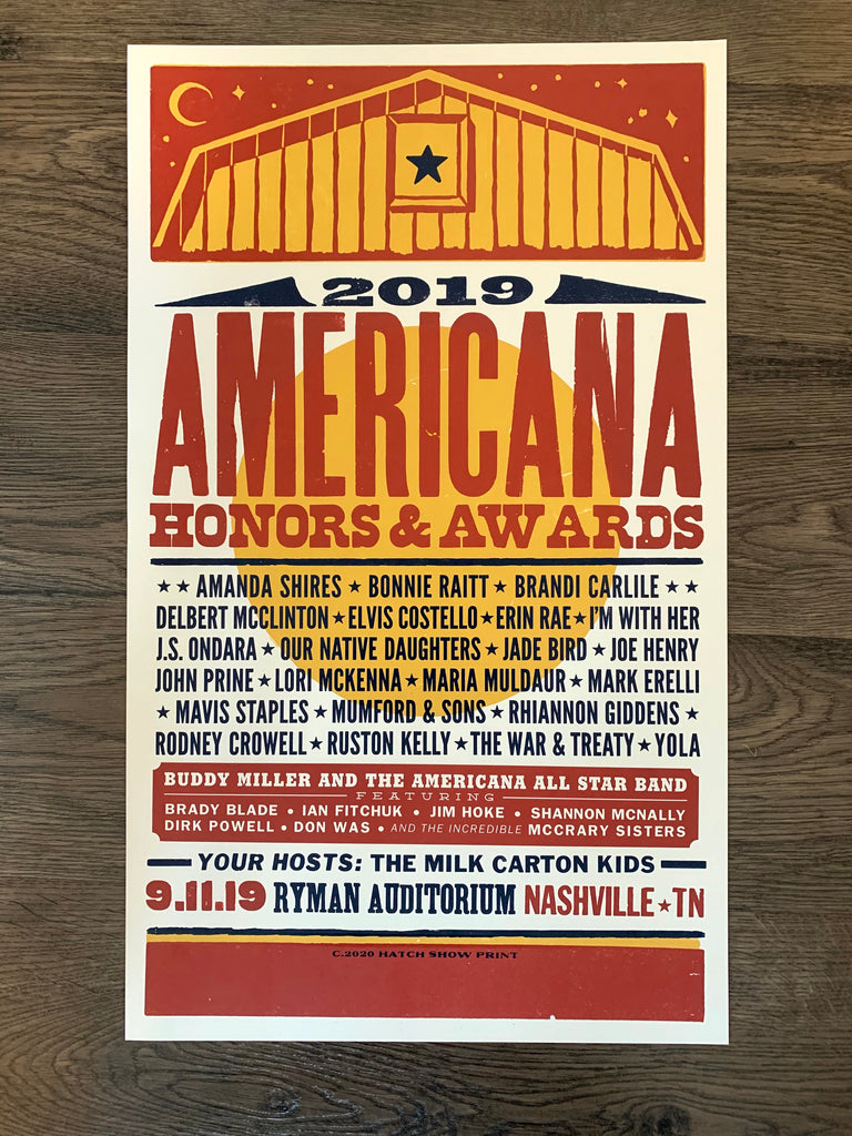 2019 Americana Honors & Awards Poster